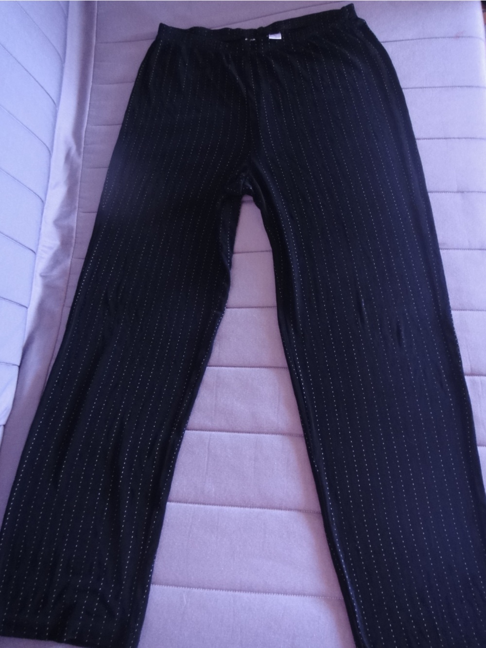 Chico's Black Pinstriped Wide Leg Pants